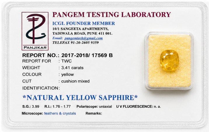 Yellow Sapphire (PUSHKARAJ) - PUK10073