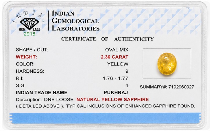 Yellow Sapphire (PUSHKARAJ) - PUK10314