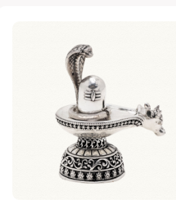 Mahadev Shivling With Nandi And Naag Silver Idol