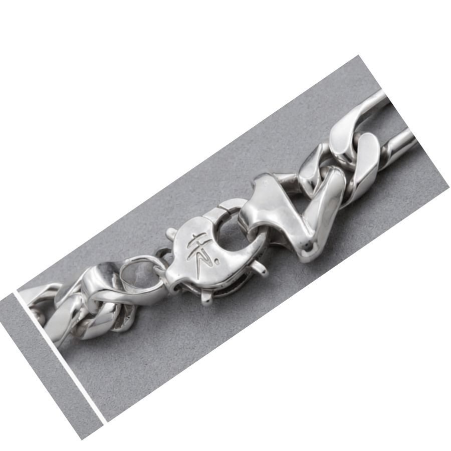Silver Men’S Polished Silver Figaro Chain Necklace - Classic Heavy Stainless Steel Statement Chain - ACC72015
