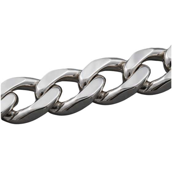 Silver Men’S Silver Bamboo Link Chain Necklace - Bold Sculptural Stainless Steel Statement Chain - ACC72017