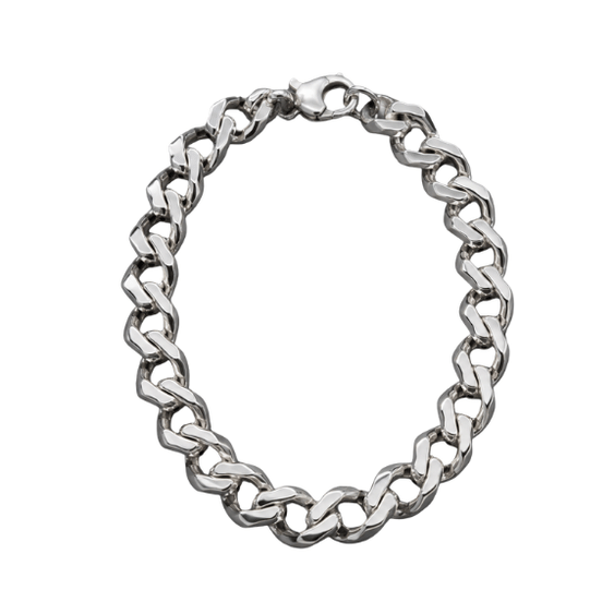 Silver Bracelet Men’S Polished Silver Twisted Link Chain Necklace - Angular Geometric Stainless Steel Statement Chain - ABR62349