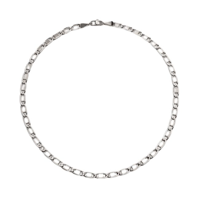 Silver Men’S Sterling Silver Figaro Mariner Link Chain - ACC71987