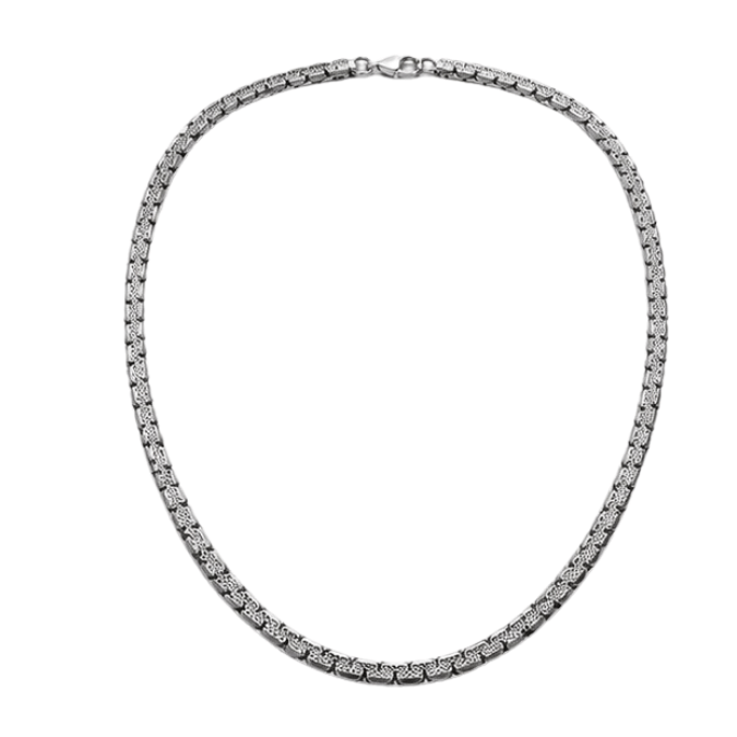 Silver Men’S Textured Silver Franco / Mesh Link Chain - ACC71993